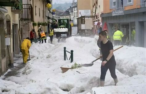 Heavy Storm Hits France And Covers The Town With A Layer Of Hail