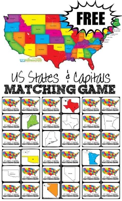 States And Capitals Matching Game In 2020 Learning States States And