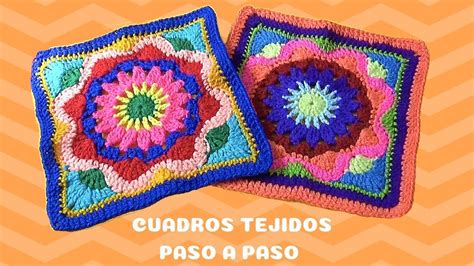 Cuadro Mosaico Tejido A Crochet Paso A Paso 26 Cm Crochet Granny
