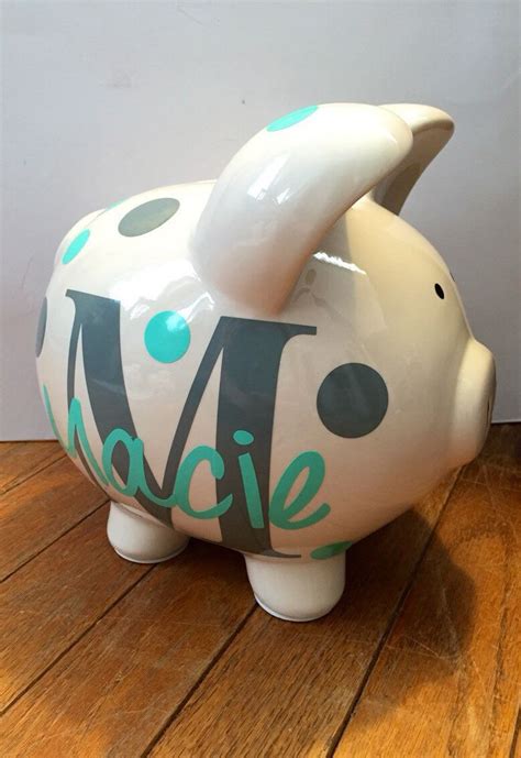 Learn to make a piggy bank with the help of a water bottle, scissors, glue, wool, paper, paint. Best 25+ Personalized piggy bank ideas on Pinterest | Baby ...
