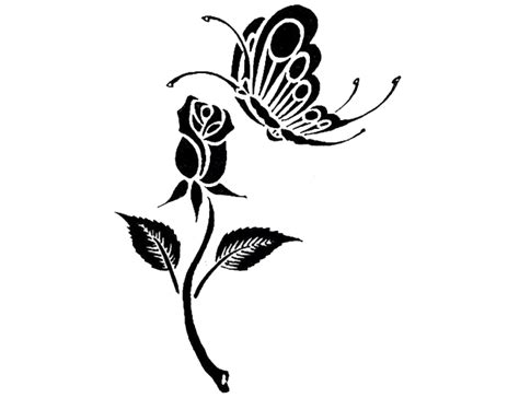 Butterfly Vine Tattoo Stencils Butterfly And Flower Vine Tattoo