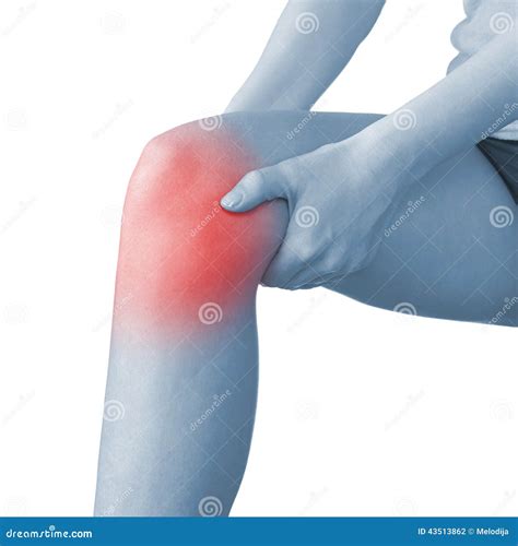 Acute Pain In A Woman Knee Stock Photo Image Of Massaging Cramp