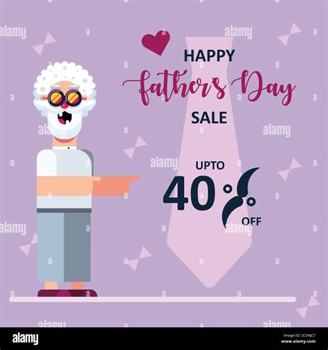 happy father s day sale discount banner with father figure vector illustration stock vector