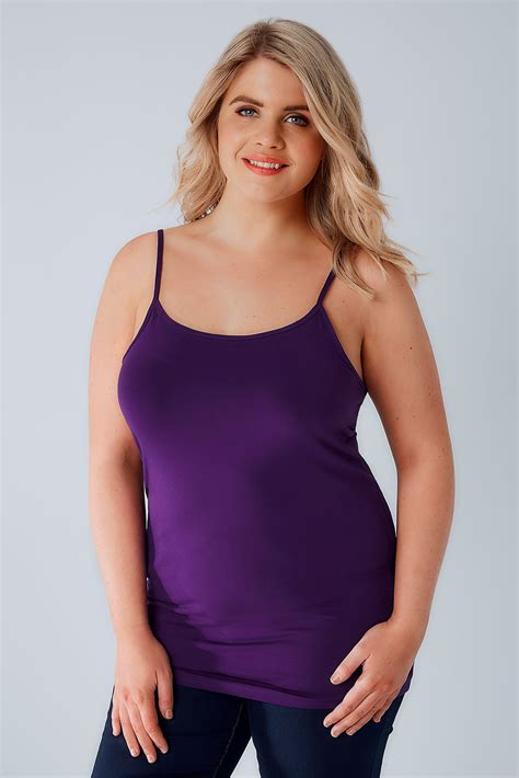 Purple Cami Vest Top Plus Size 16 To 36