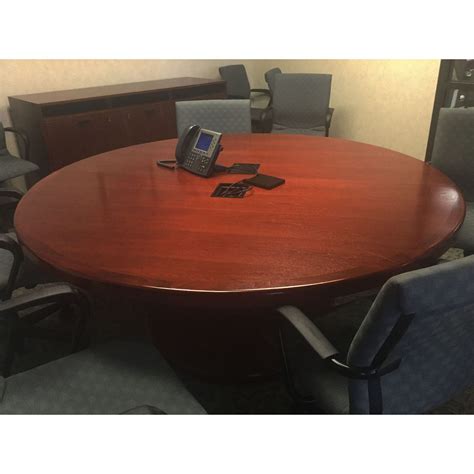 The table also features a performance finish for added. Steelcase Used 72 Inch Round Conference Table, Mahogany ...