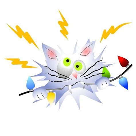 A White Cat With Green Eyes And Yellow Lightning Bolts Around Its Head
