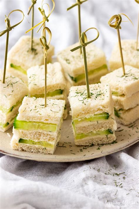 How to cut the cucumber in the shape of bamboo, i saw on youtube for the first time. Mini Cucumber Sandwiches - Appetizer Addiction