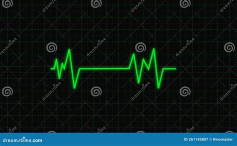 3d Darstellung Der Herzfrequenzkurve Herzschlag Auf Dem Bildschirm Des
