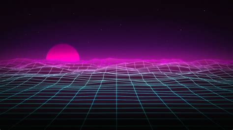 Download 1920x1080 Synthwave Landscape Neon Light Wallpapers For