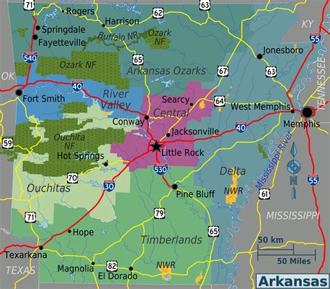 Map Of Arkansas Touristic Map Online Maps And