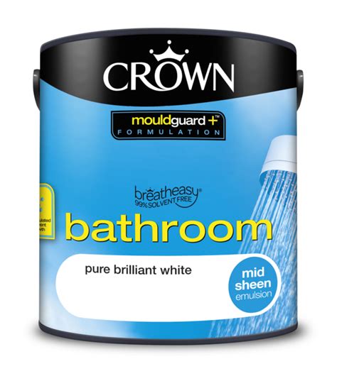 Crown Paint Bathroom Mid Sheen 25ltr Brilliant White