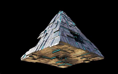 3d Model Lowpoly Spaceship Pyramid Sci Fi Vr Ar Low Poly Cgtrader