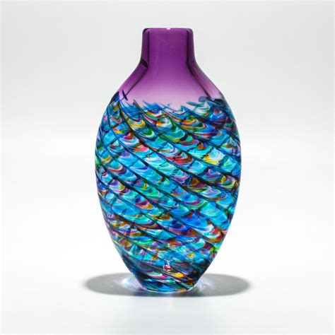 Optic Rib Flat Tall In Blue Multi With Violet By Michael Trimpol And Monique Lajeunesse Small