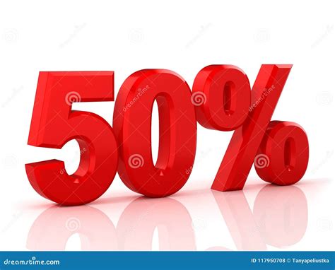 50 Percent Off Discount 50 3d Illustration On White Background Stock Illustration