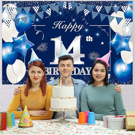 Buy Pg Collin Happy 14th Birthday Banner Backdrop Sign Background 14 Birthday Party