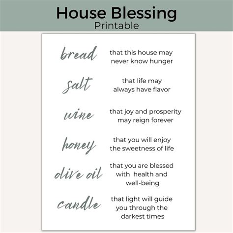 Housewarming Printable House Blessing Printable Bread Salt Etsy