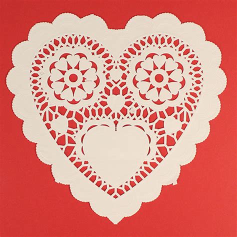 White Heart Shaped Paper Doilies 10 Inches 25cm Pack Of 12