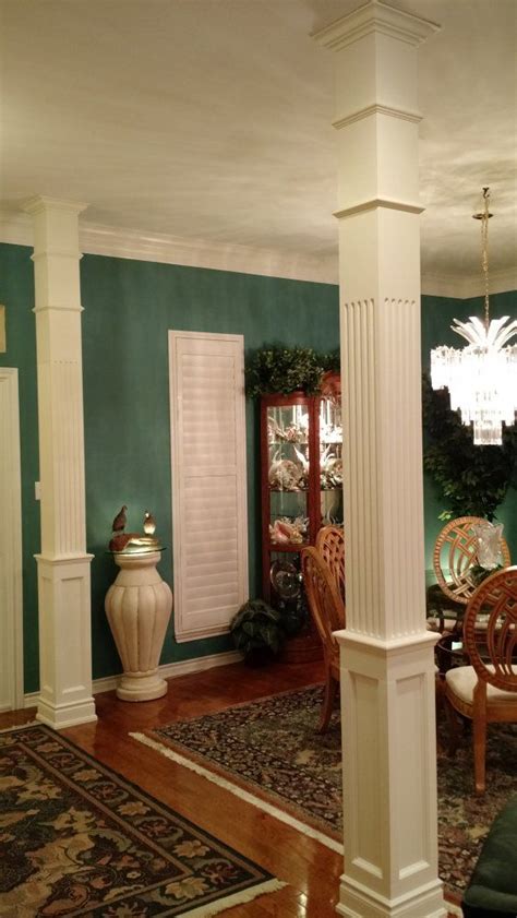 Modern columns and pillars can be also made of treated wood, fiberglass and pvc, which are cheaper than traditional materials. Square, Wood HALF Paneled Column | Interior columns, Wood ...