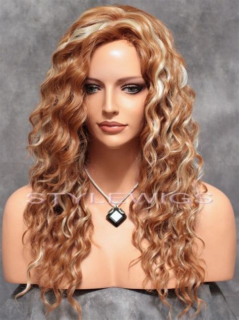 Strawberry blonde is so multidimensional in color. Long Curly Human Hair Blend HEAT OK Wig Pale & Strawberry ...