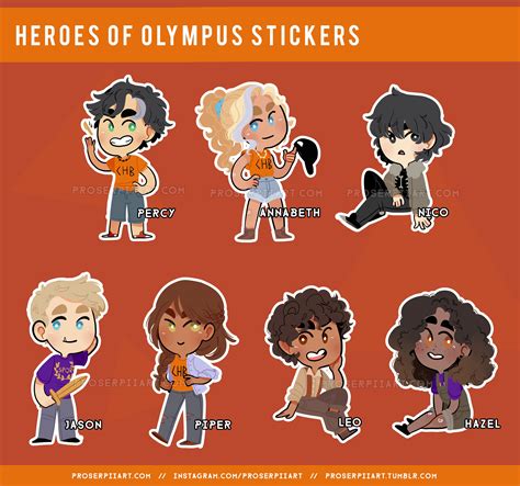 Heroes of Olympus Stickers // Percy Jackson Annabeth Chase - Etsy