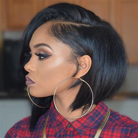Short African American Feathered Bob Hairstyles For Black Women On