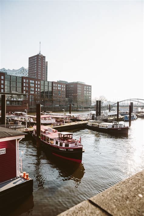 The Boats Wait For Their Clients In Hamburgs Harbour More On