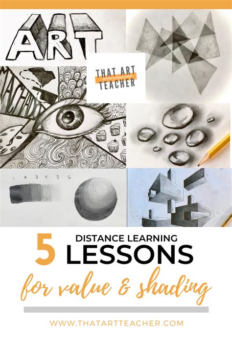 5 Distance Learning Shading Lessons Art Lessons Middle School Visual