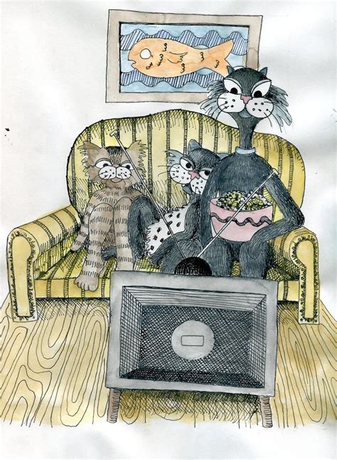 Cats Watching Tv By Avicados On Deviantart