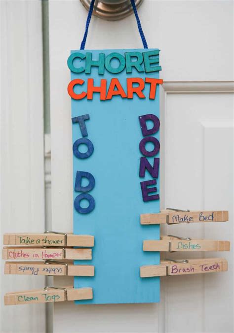 Eclectic Recipes • Diy Clothespin Chore Chart