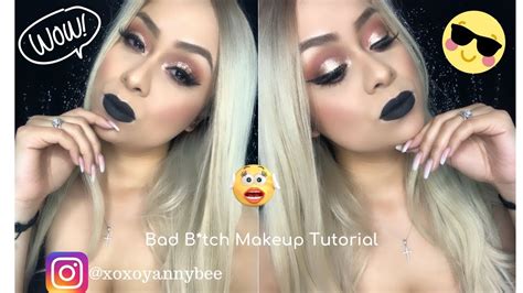 Baddie Makeup Tutorialblack Lip Time Lapsed Youtube