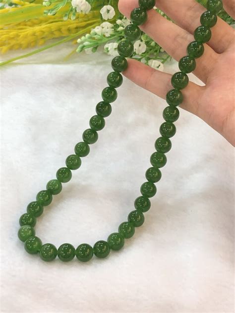 Nephrite Jade Beads Necklace Natural Nephrite Jade Classicjade