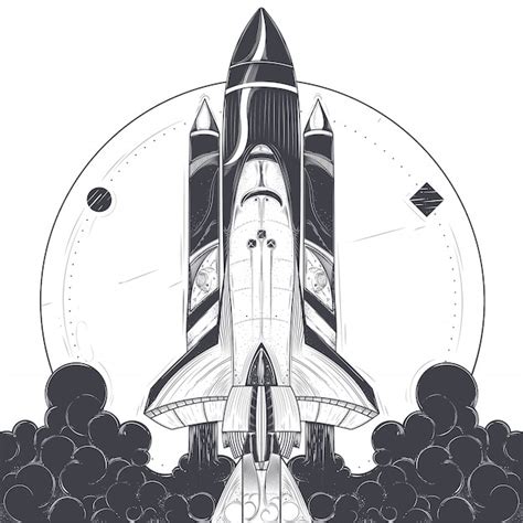 Vector Illustration Of A Space Rocket Launch Vector Free Download
