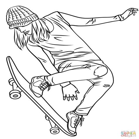 Free Skateboard Coloring Pages
