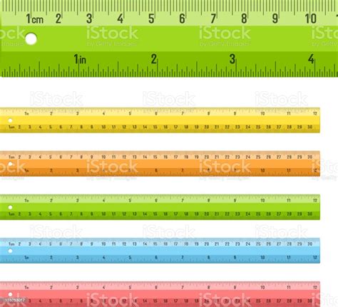 Rulers In Centimeters And Inches Stock Illustration Download Image