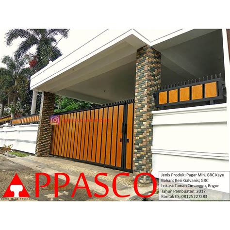 Hal ini dikarenakan pagar kayu memang sangat cocok ketika dipadukan dengan desain rumah minimalis. Pagar Minimalis GRC Motif Kayu di Taman Cimanggu Bogor ...
