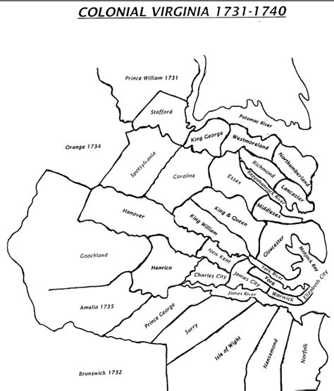 Virginia Counties 1731 1740