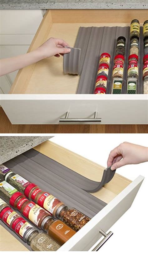 They'll help you clear clutter and make your cooking space more inviting. In Drawer Spice Organizer | Easy Kitchen Storage Ideas for ...