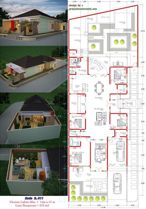 65 Arsitektur Desain Denah Rumah Modern Tropis 1 Lantai Yang Wajib Kamu