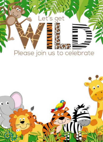 Jungle Animal Safari Birthday Invitation In 2021 Safari