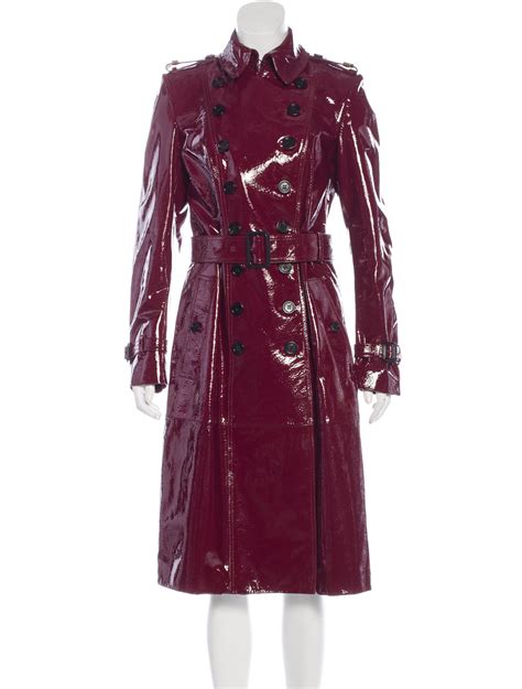 burberry prorsum patent leather trench coat red double breasted outerwear buf22962 the