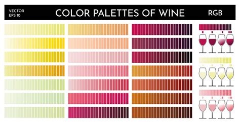 Illustration Of Wine Color Palette Tones Of Different Types Of Wine Red