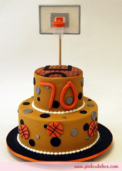 Basketball Hoop 70th B Day Cake Birthday Cakes Custom Birthday Cakes Basketball Cake Happy