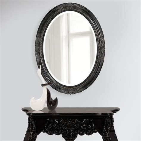 Sydney frameless 23 1/2 x 31 1/2 oval vanity wall mirror $ 140.91. Unbranded Medium Oval Antique Black Finish Beveled Glass ...