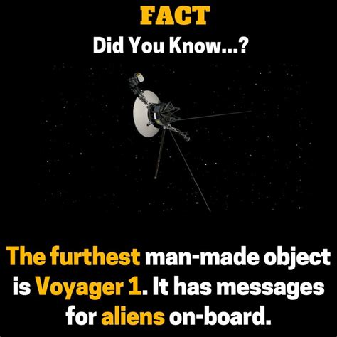 Did You Know The Furthest Man Made Object Is Voyager 1 It Has