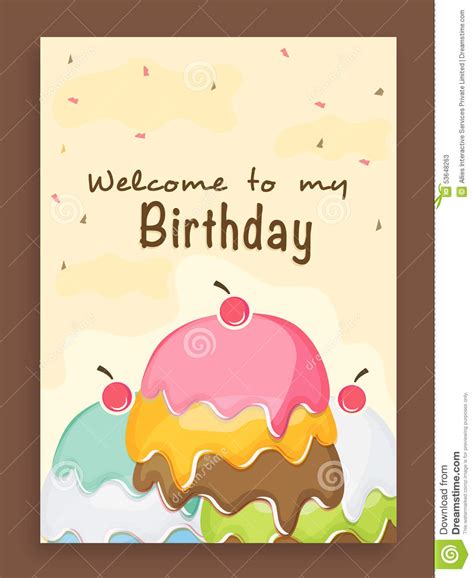 Invitation Card Design For Birthday Party Stock Photo