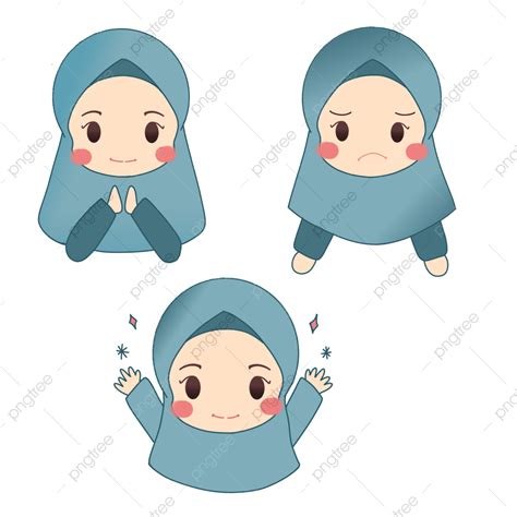 Imagens Conjunto De Adesivos De Hijab Png E Vetor Com Fundo