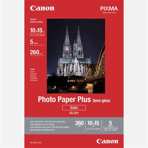 Buy Canon Sg 201 Semi Gloss Photo Paper Plus 10x15cm 5 Sheets — Canon