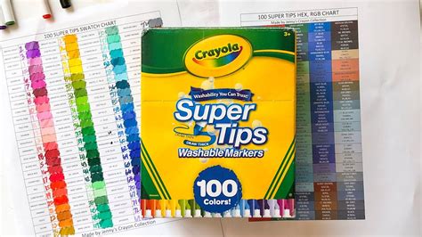 100 Super Tips Color Names Swatch And Color Charts For Crayola Super
