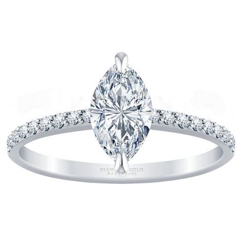 Petite Marquise Diamond Engagement Ring At Diamond And Gol