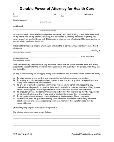 2021 Durable Power Of Attorney Form Fillable Printable Pdf And Forms